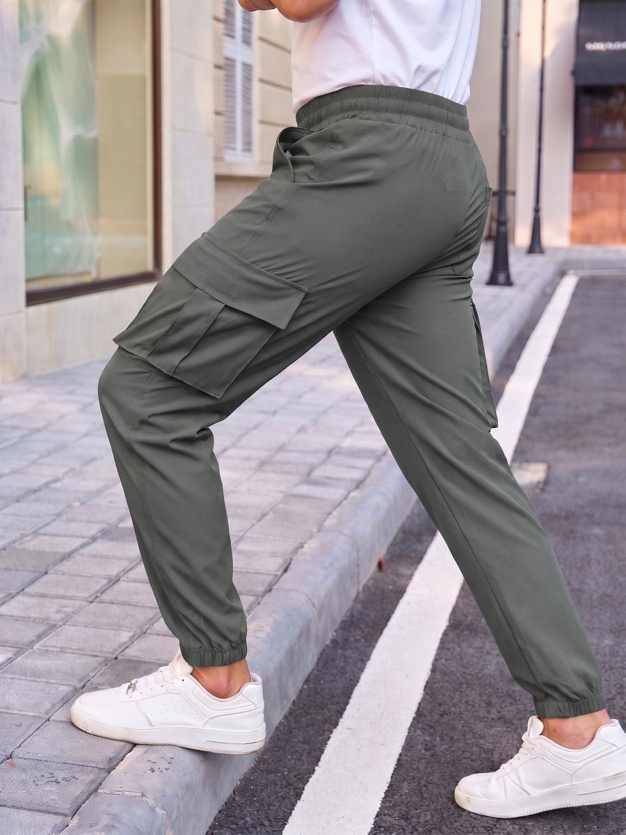 TACVASEN Dark Grey Men's Lightweight Casual Waterproof Cargo Sweatpants