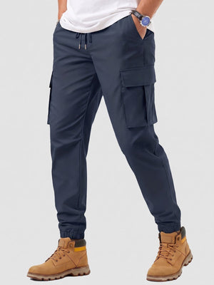 TACVASEN Navy Men's Lightweight Casual Waterproof Cargo Sweatpants