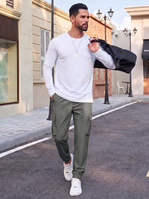 TACVASEN Dark Grey Men's Lightweight Casual Waterproof Cargo Sweatpants