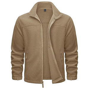 TACVASEN Army Green Men's Lightweight Full Zip Casual Fleece Jacket