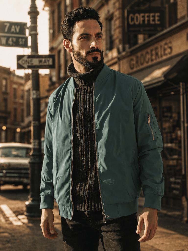 TACVASEN Army Green Men's Lightweight Multi Pocket Jacket - Bomber Windbreaker for Work