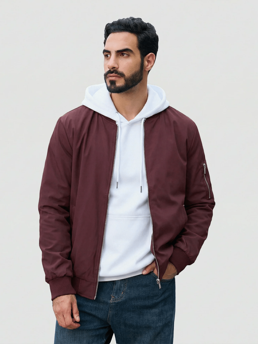 Wine red TACVASEN men’s lightweight multi-pocket work jacket