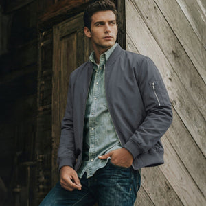 TACVASEN Dark Grey Men's Lightweight Multi Pocket Jacket - Bomber Windbreaker for Work