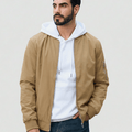 TACVASEN Khaki Men's Lightweight Multi Pocket Jacket - Bomber Windbreaker for Work