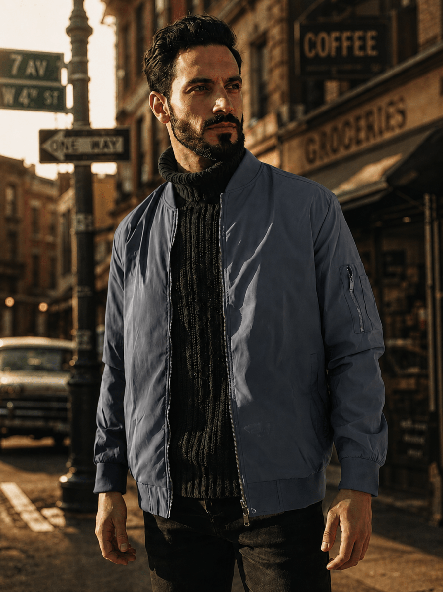 TACVASEN Dark Grey Men's Lightweight Multi Pocket Jacket - Bomber Windbreaker for Work