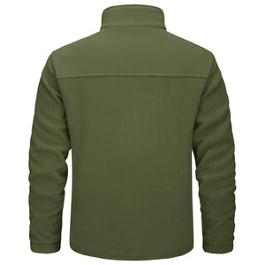 TACVASEN Army Green Lightweight Polar Fleece Jacket for Hiking