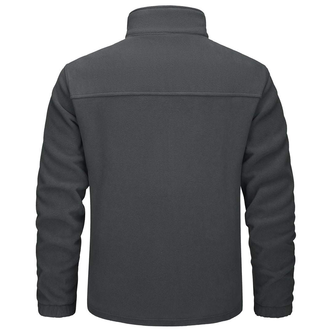 TACVASEN Dark Grey Lightweight Polar Fleece Jacket for Hiking