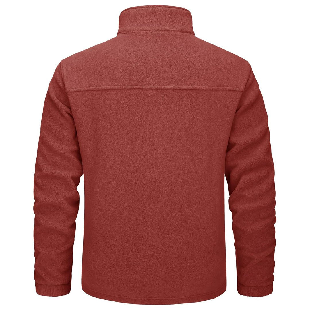 TACVASEN Orange Red Lightweight Polar Fleece Jacket for Hiking