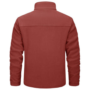TACVASEN Orange Red Lightweight Polar Fleece Jacket for Hiking