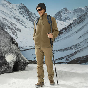 TACVASEN Blue Green Lightweight Polar Fleece Jacket for Hiking