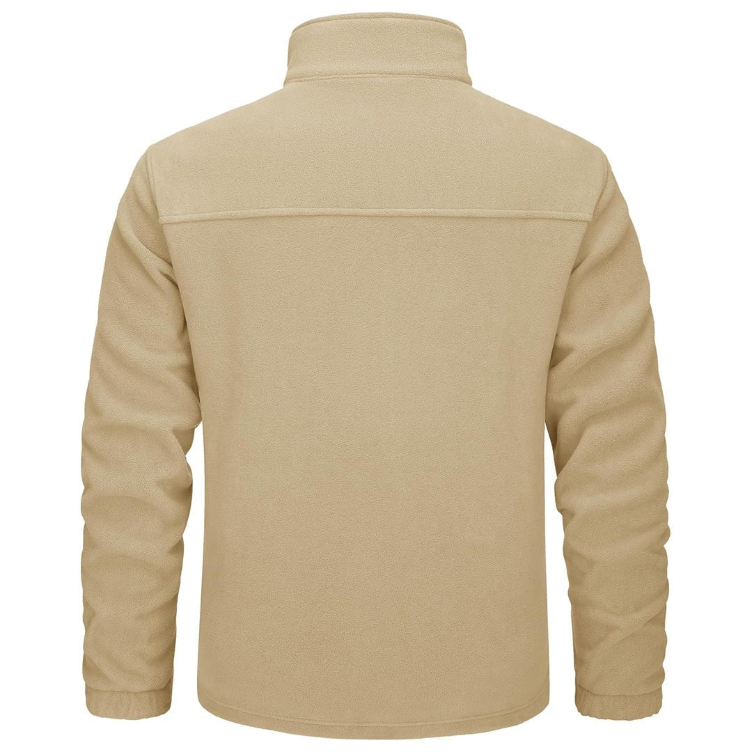TACVASEN Cream Lightweight Polar Fleece Jacket for Hiking