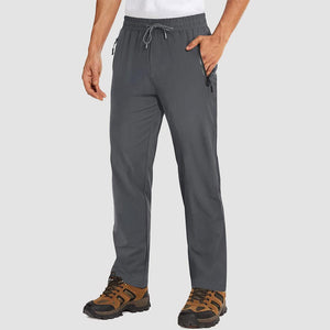 TACVASEN Dark Grey Men's Lightweight Quick Dry Hiking SweatPants with Zipper Pockets