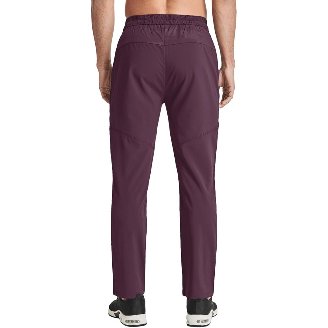 TACVASEN Black Men's Lightweight Quick Dry Hiking SweatPants with Zipper Pockets