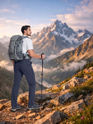 TACVASEN Navy Men's Lightweight Quick Dry Ripstop Water Resistant Hiking Pants