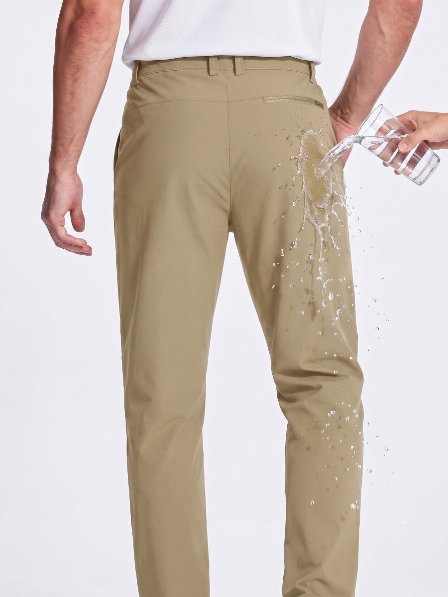 TACVASEN Khaki Men's Lightweight Quick Dry Ripstop Water Resistant Hiking Pants