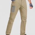 TACVASEN Khaki Men's Lightweight Quick Dry Ripstop Water Resistant Hiking Pants
