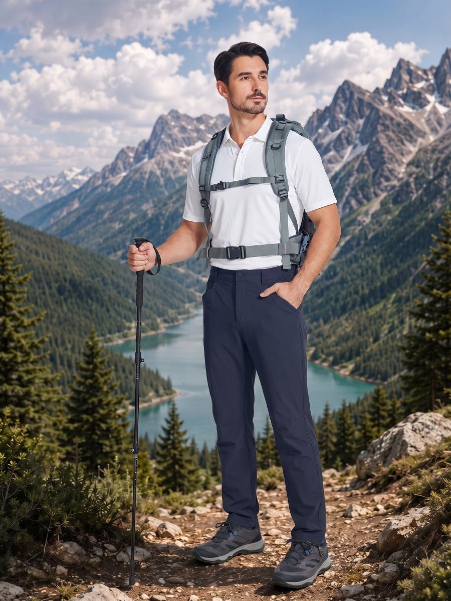 TACVASEN Navy Men's Lightweight Quick Dry Ripstop Water Resistant Hiking Pants