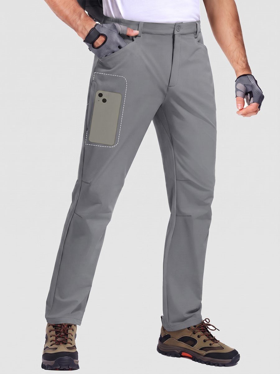 TACVASEN Light Grey Men's Lightweight Quick Dry Ripstop Water Resistant Hiking Pants