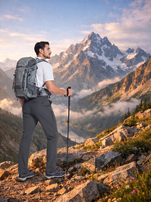 TACVASEN Dark Grey Men's Lightweight Quick Dry Ripstop Water Resistant Hiking Pants