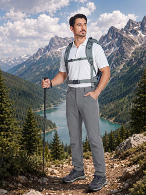 TACVASEN Light Grey Men's Lightweight Quick Dry Ripstop Water Resistant Hiking Pants