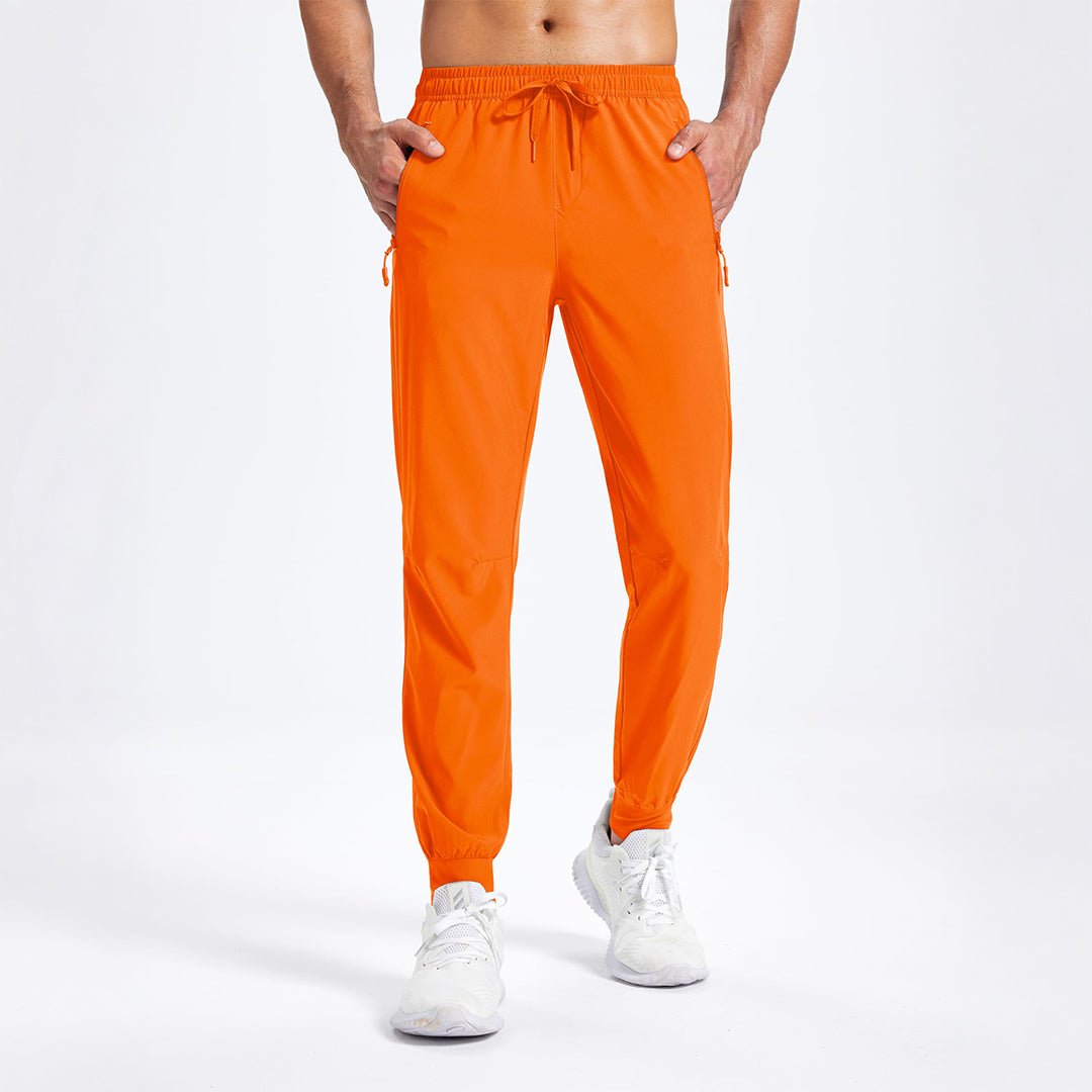 TACVASEN Orange Lightweight Quick Dry Sweat Pants for Hiking