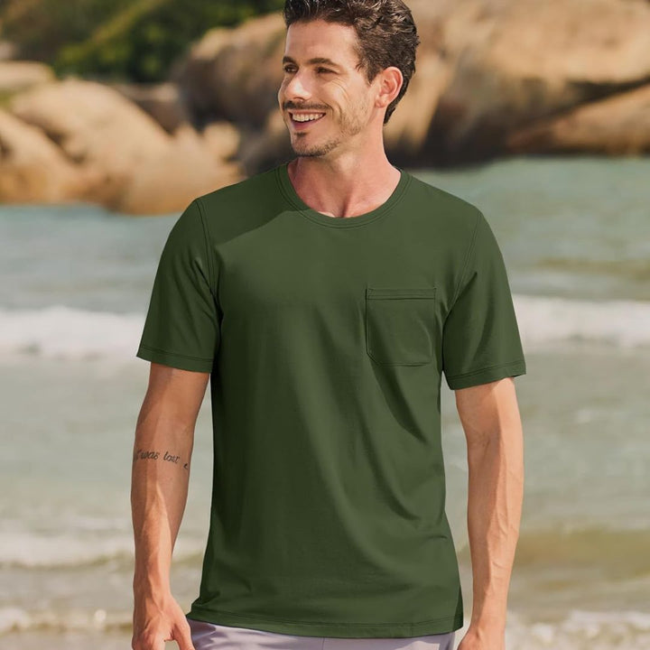 Men's Lightweight Short Sleeve Pocket T-Shirt - Men's Running Shirts