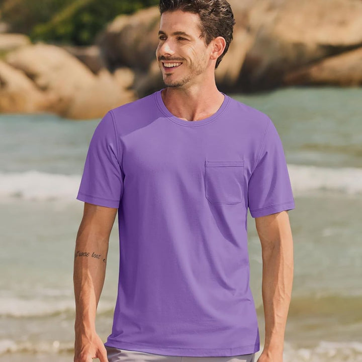 Men's Lightweight Short Sleeve Pocket T-Shirt - Men's Running Shirts