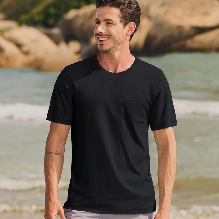 Men's Lightweight Short Sleeve Pocket T-Shirt - Men's Running Shirts