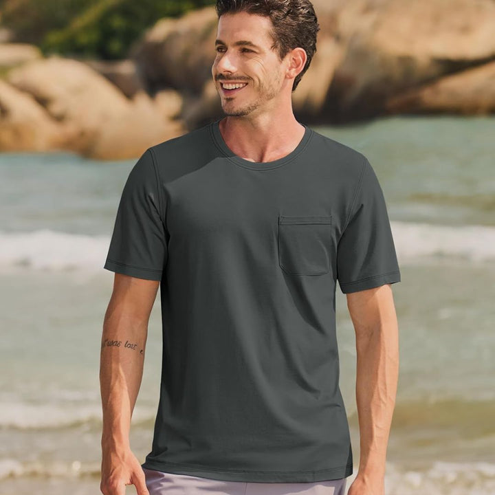 Men's Lightweight Short Sleeve Pocket T-Shirt - Men's Running Shirts