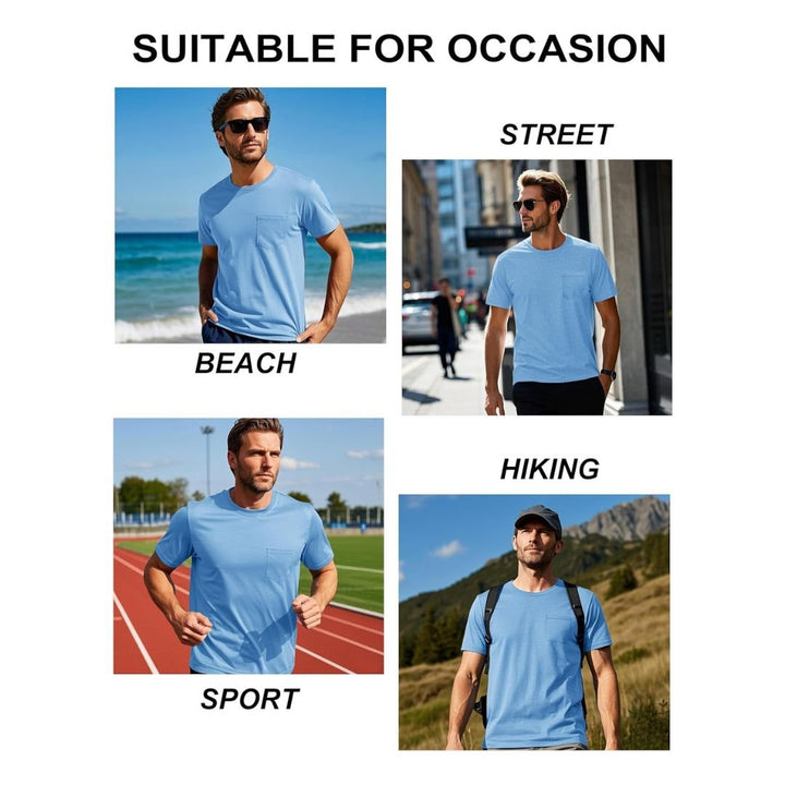 Men's Lightweight Short Sleeve Pocket T-Shirt - Men's Running Shirts