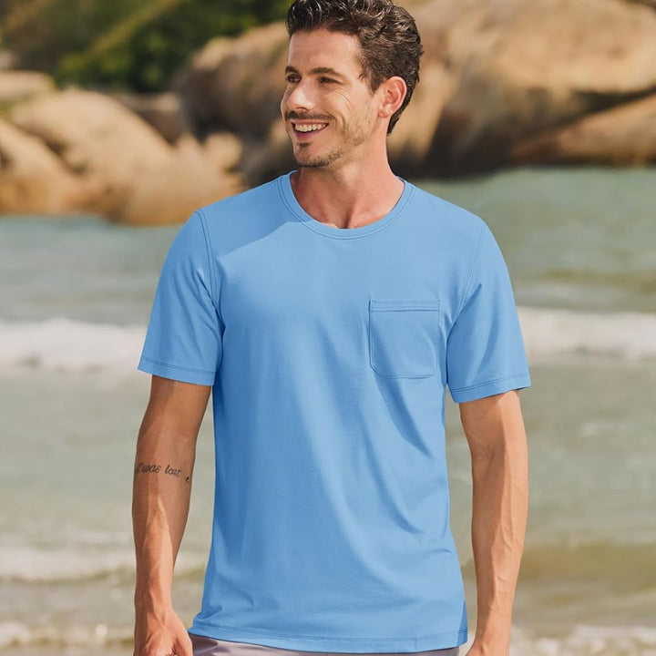 Men's Lightweight Short Sleeve Pocket T-Shirt - Men's Running Shirts