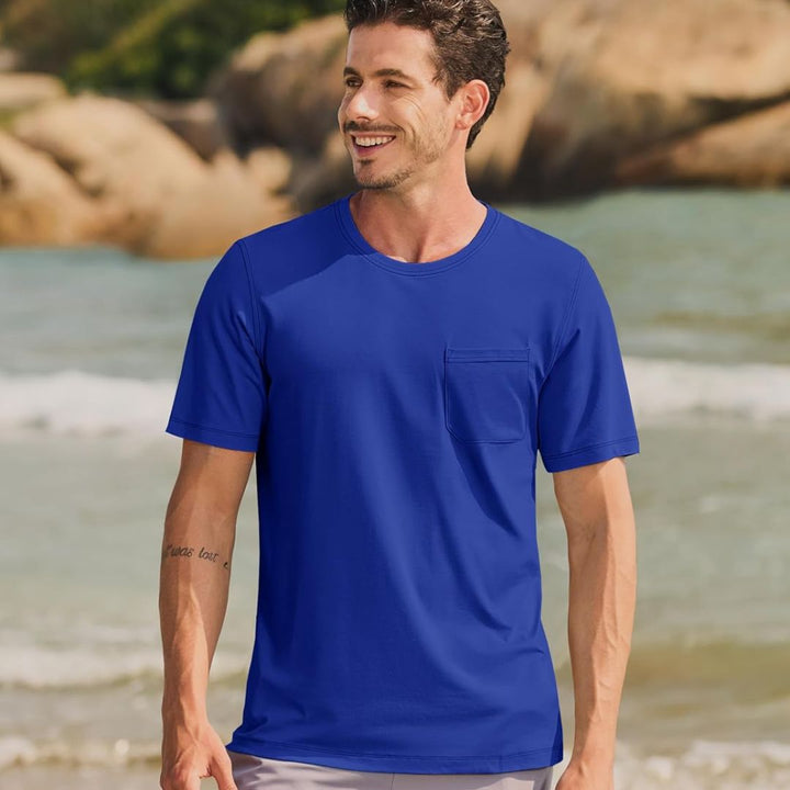 Men's Lightweight Short Sleeve Pocket T-Shirt - Men's Running Shirts