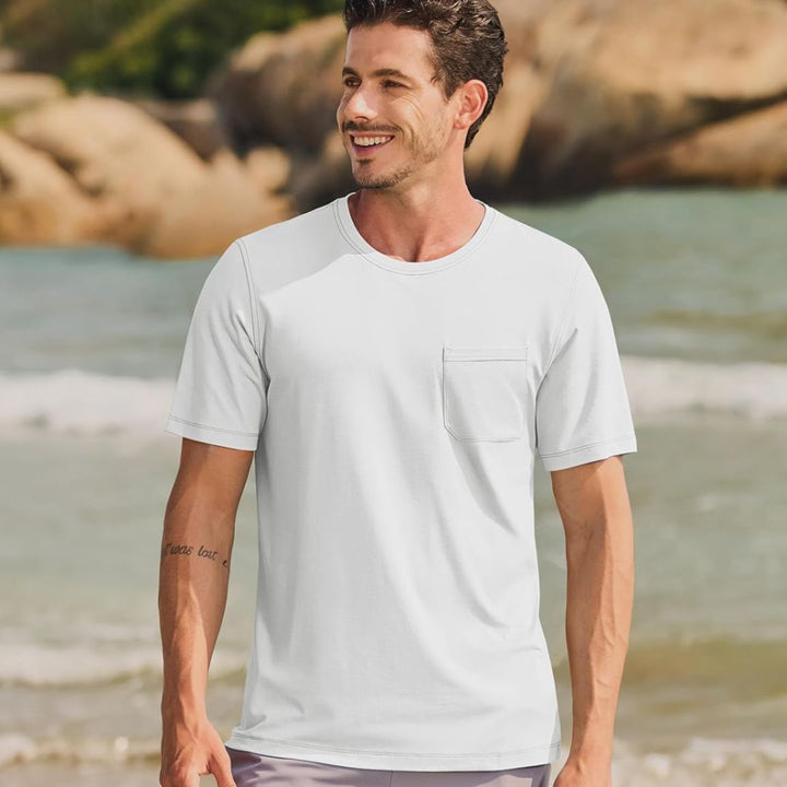 Men's Lightweight Short Sleeve Pocket T-Shirt - Men's Running Shirts