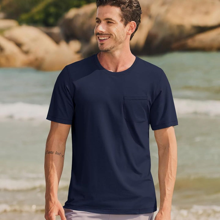 Men's Lightweight Short Sleeve Pocket T-Shirt - Men's Running Shirts