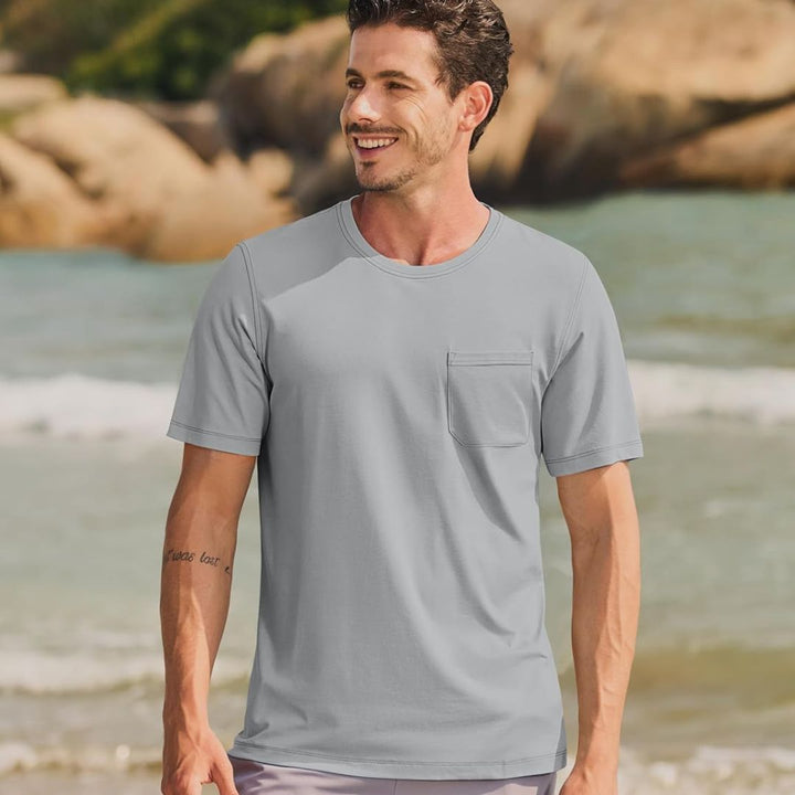 Men's Lightweight Short Sleeve Pocket T-Shirt - Men's Running Shirts