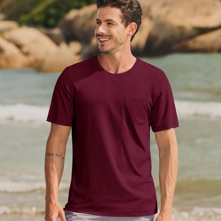 Men's Lightweight Short Sleeve Pocket T-Shirt - Men's Running Shirts