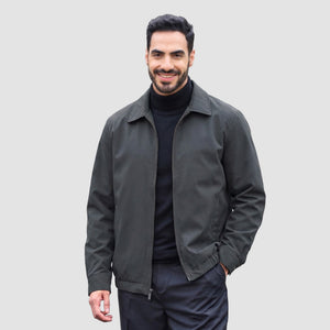 TACVASEN Dark Grey Men's Lightweight Spring Jacket Lapel Collar Coat