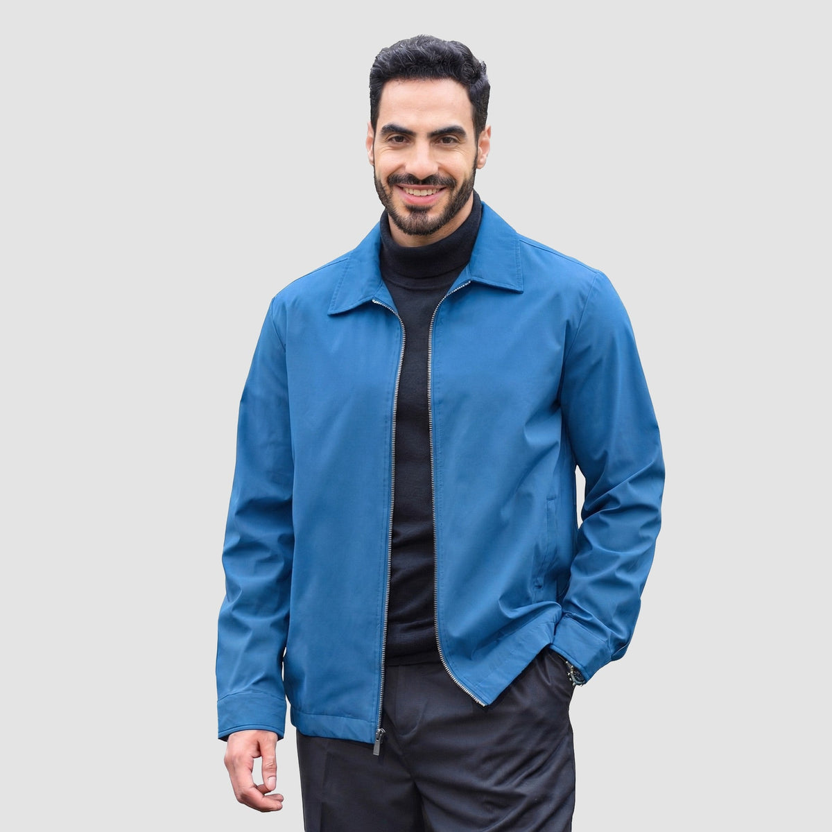 Blue-green TACVASEN men’s lightweight spring bomber jacket