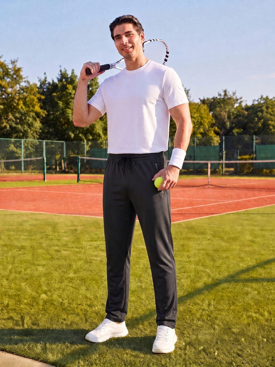 TACVASEN Black Men's Lightweight Sweatpants Mesh Athletic Jogger
