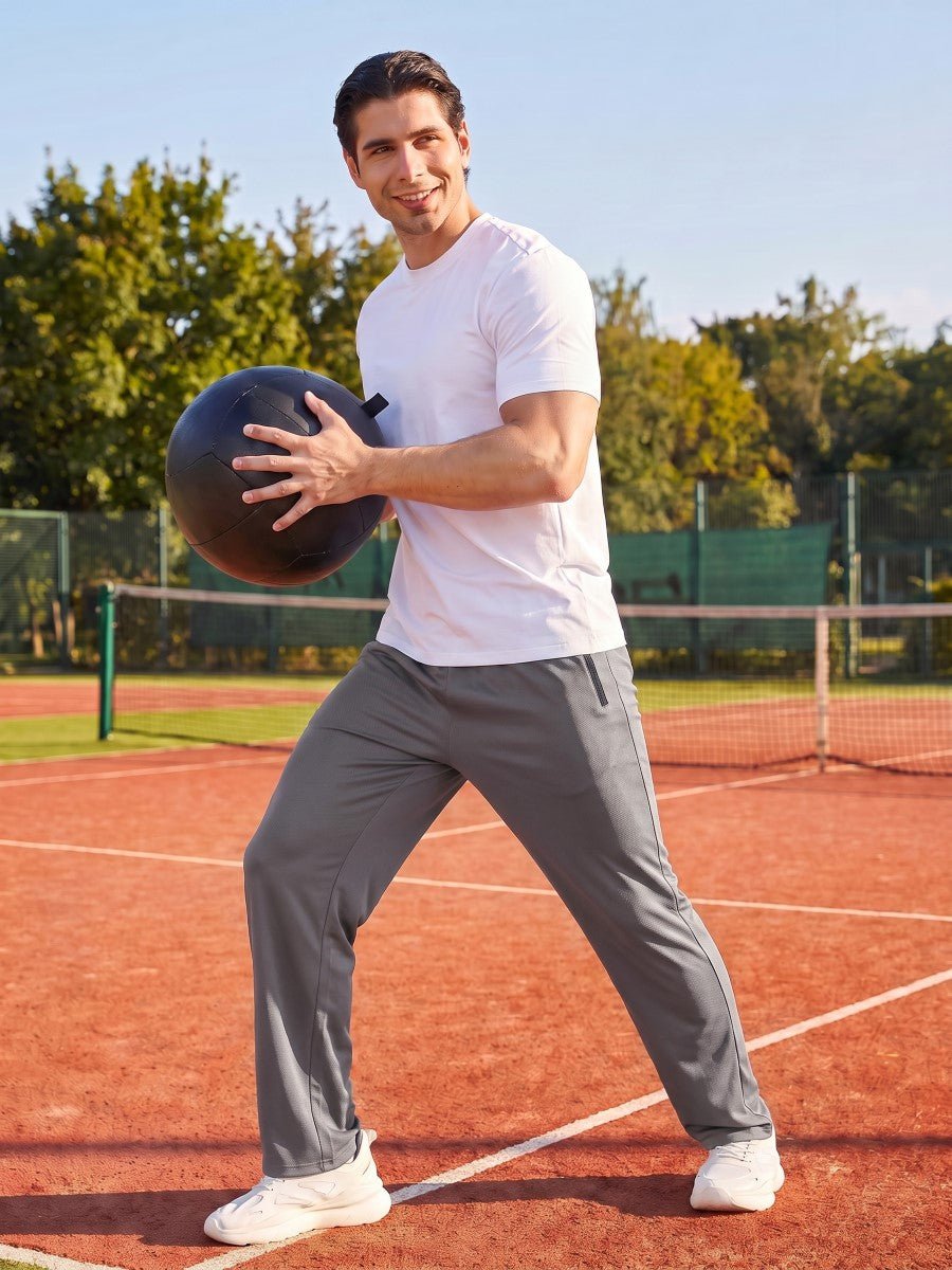 TACVASEN London Grey Men's Lightweight Sweatpants Mesh Athletic Jogger