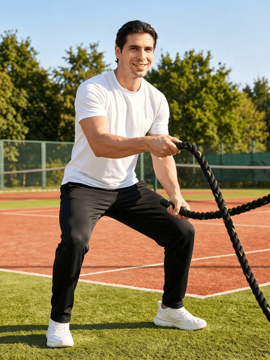TACVASEN Black Men's Lightweight Sweatpants Mesh Athletic Jogger