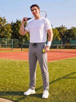 TACVASEN London Grey Men's Lightweight Sweatpants Mesh Athletic Jogger