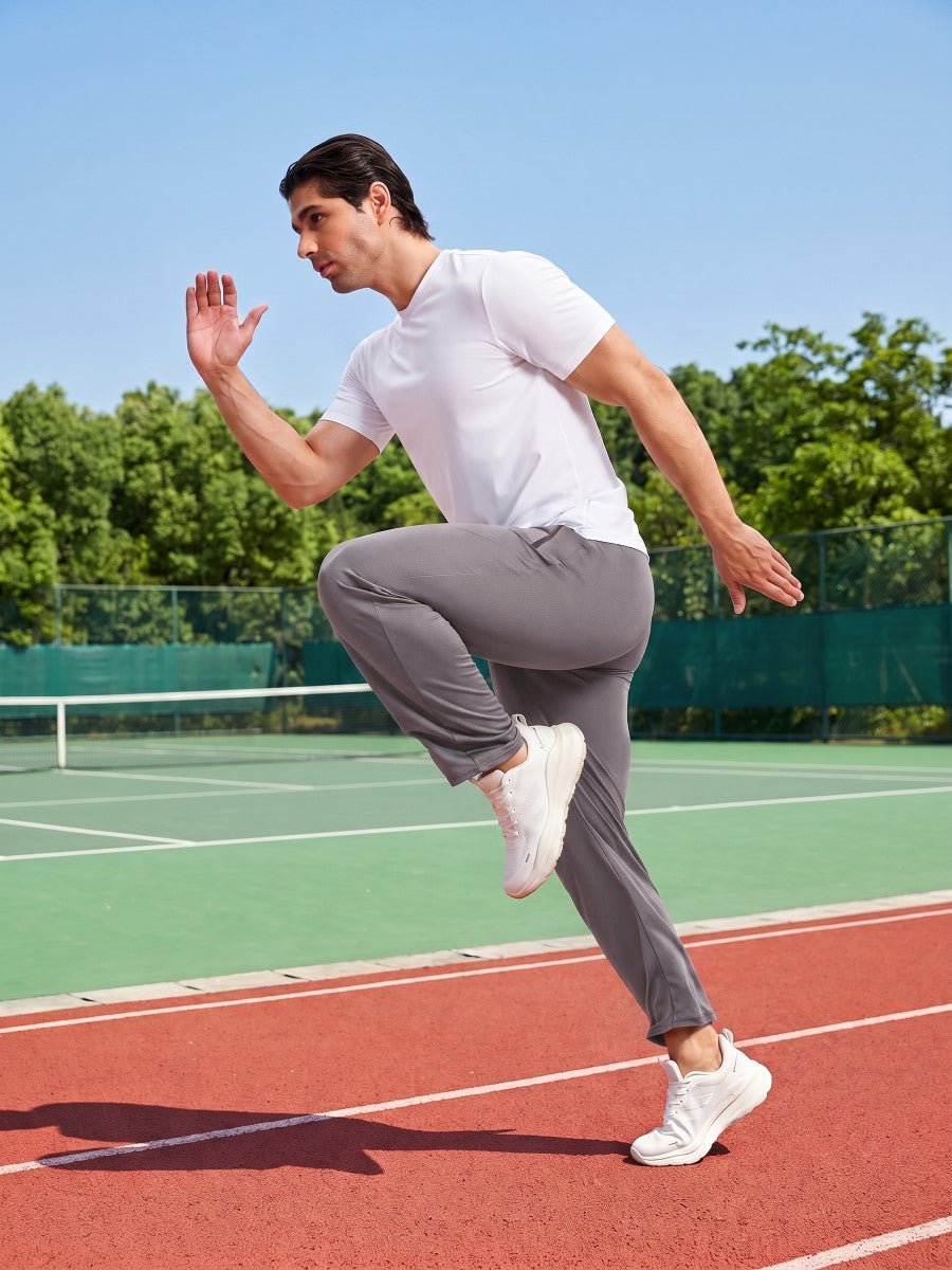 TACVASEN London Grey Men's Lightweight Sweatpants Mesh Athletic Jogger
