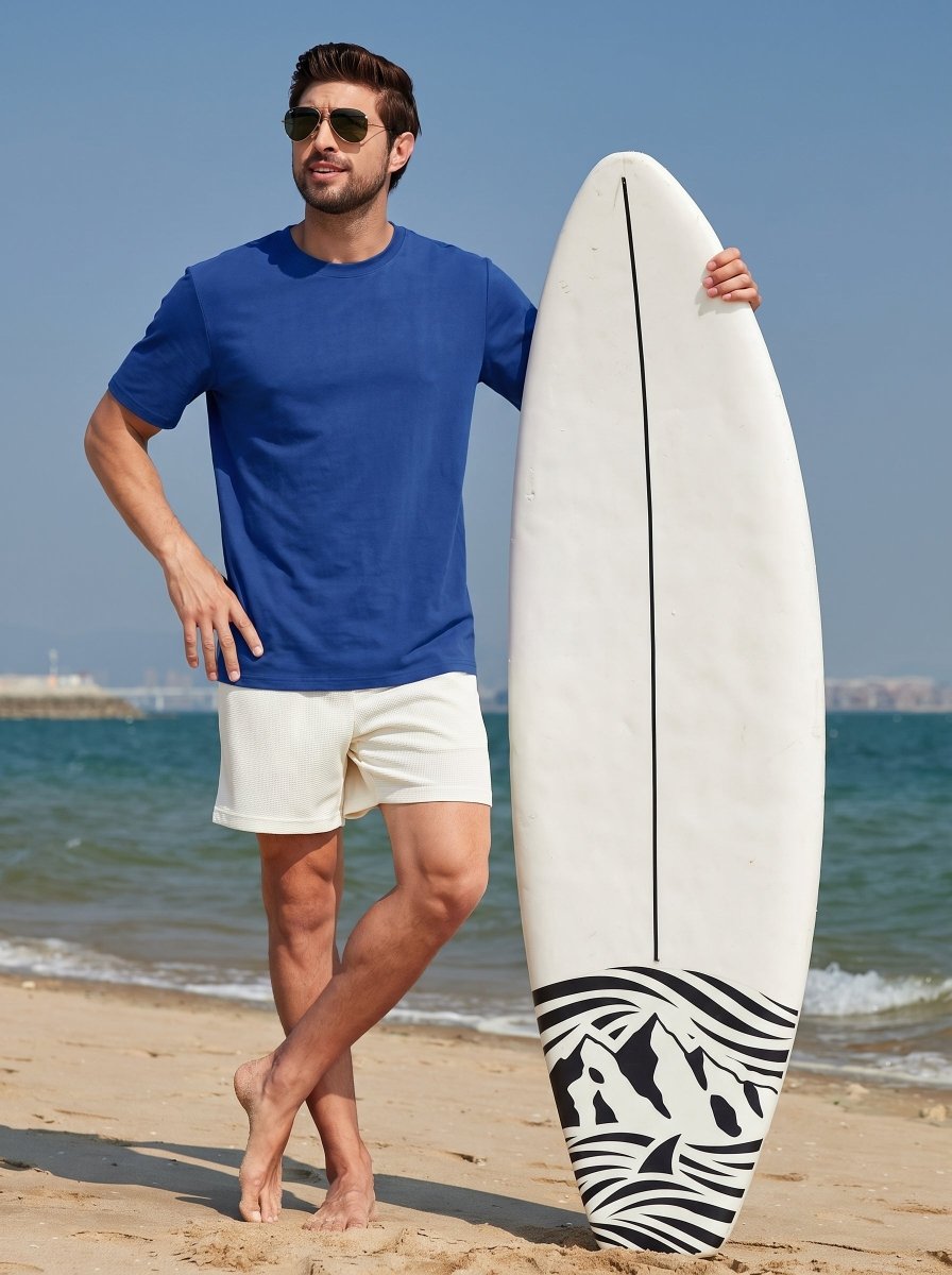 TACVASEN Royal Blue Men's Lightweight UPF 80+ Casual Crew Neck Tees