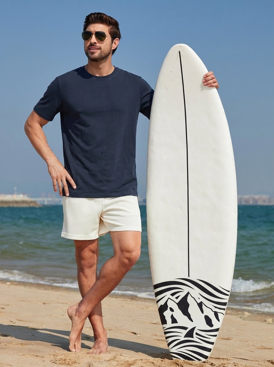TACVASEN Navy Men's Lightweight UPF 80+ Casual Crew Neck Tees