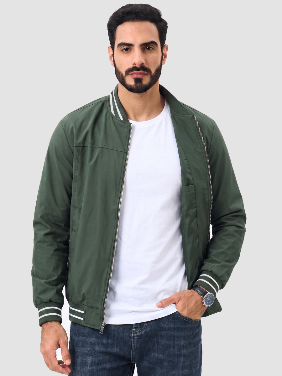 TACVASEN Army Green Men's Lightweight Water Resistant Bomber Jacket