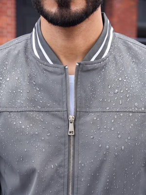 TACVASEN Light Grey Men's Lightweight Water Resistant Bomber Jacket