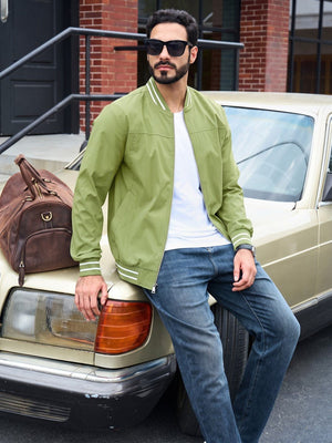 TACVASEN Olive Green Men's Lightweight Water Resistant Bomber Jacket