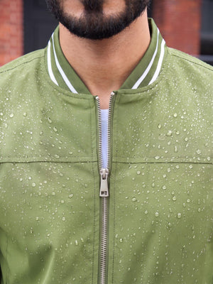 TACVASEN Olive Green Men's Lightweight Water Resistant Bomber Jacket