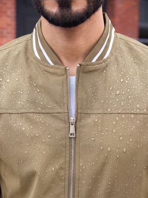 TACVASEN Khaki Men's Lightweight Water Resistant Bomber Jacket